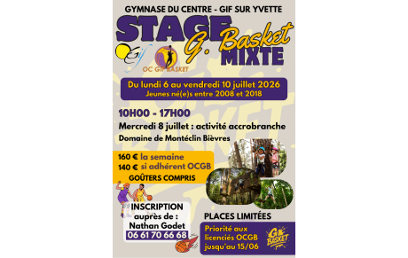 Stage Basket de juillet 2026